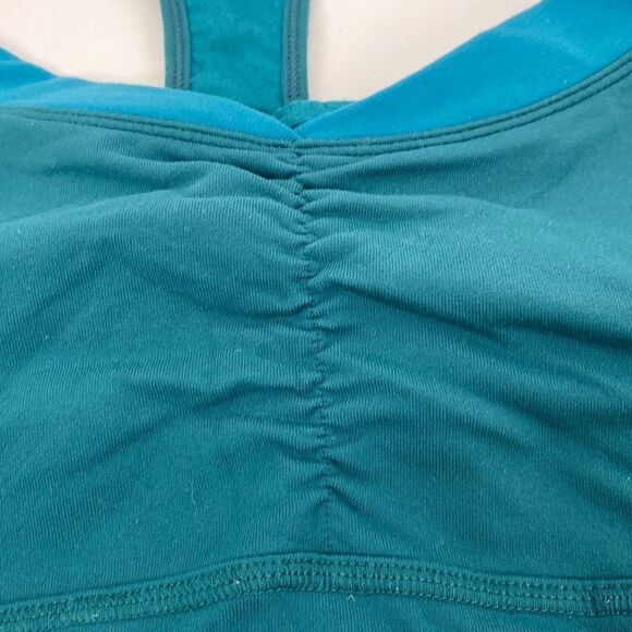 Lululemon Racer Back‎ Cinch Front Tank Medium Support Green Size 10 - Picture 4 of 12